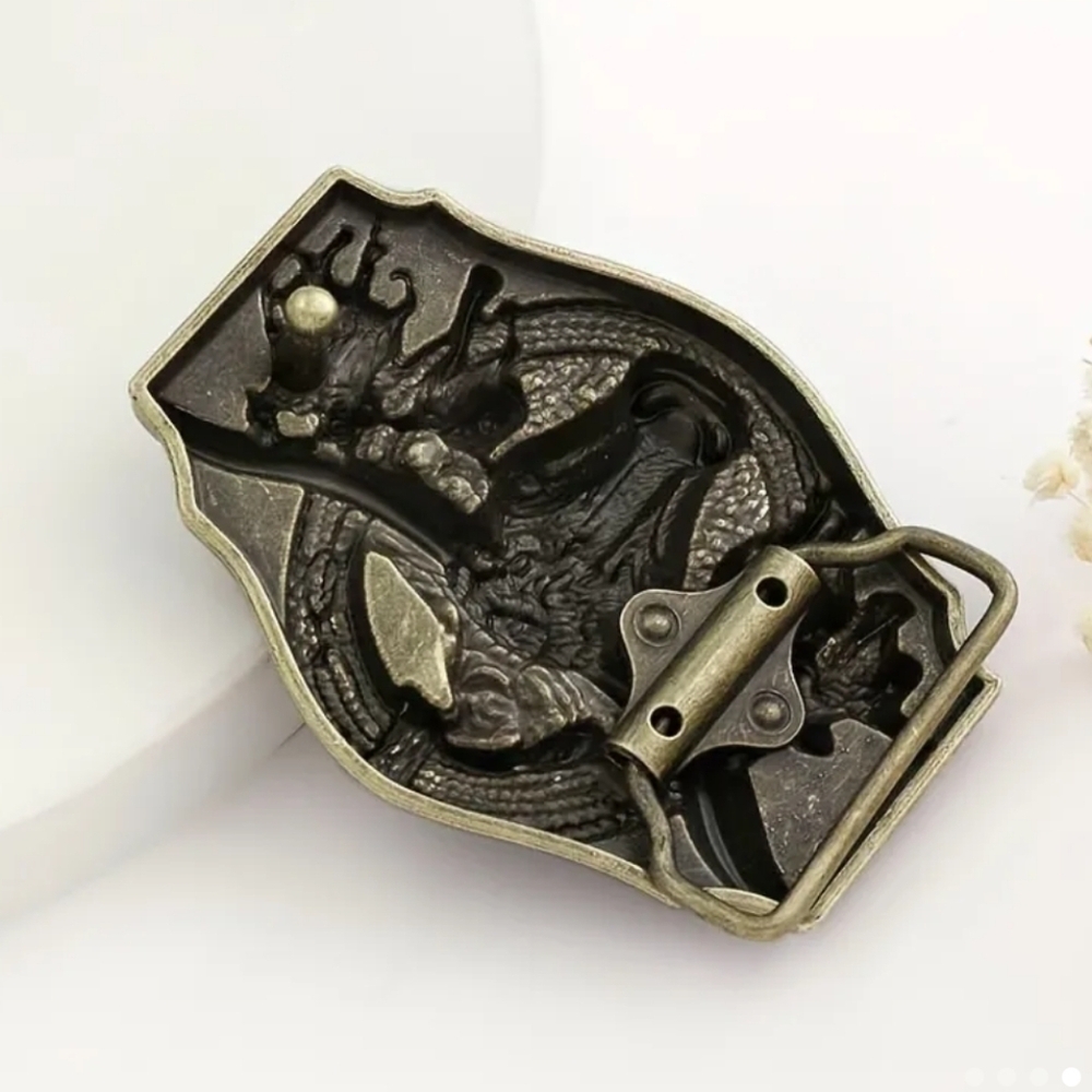 New Men's Western Texas Longhorn 3d bull belt buckle - Picture 4 of 4